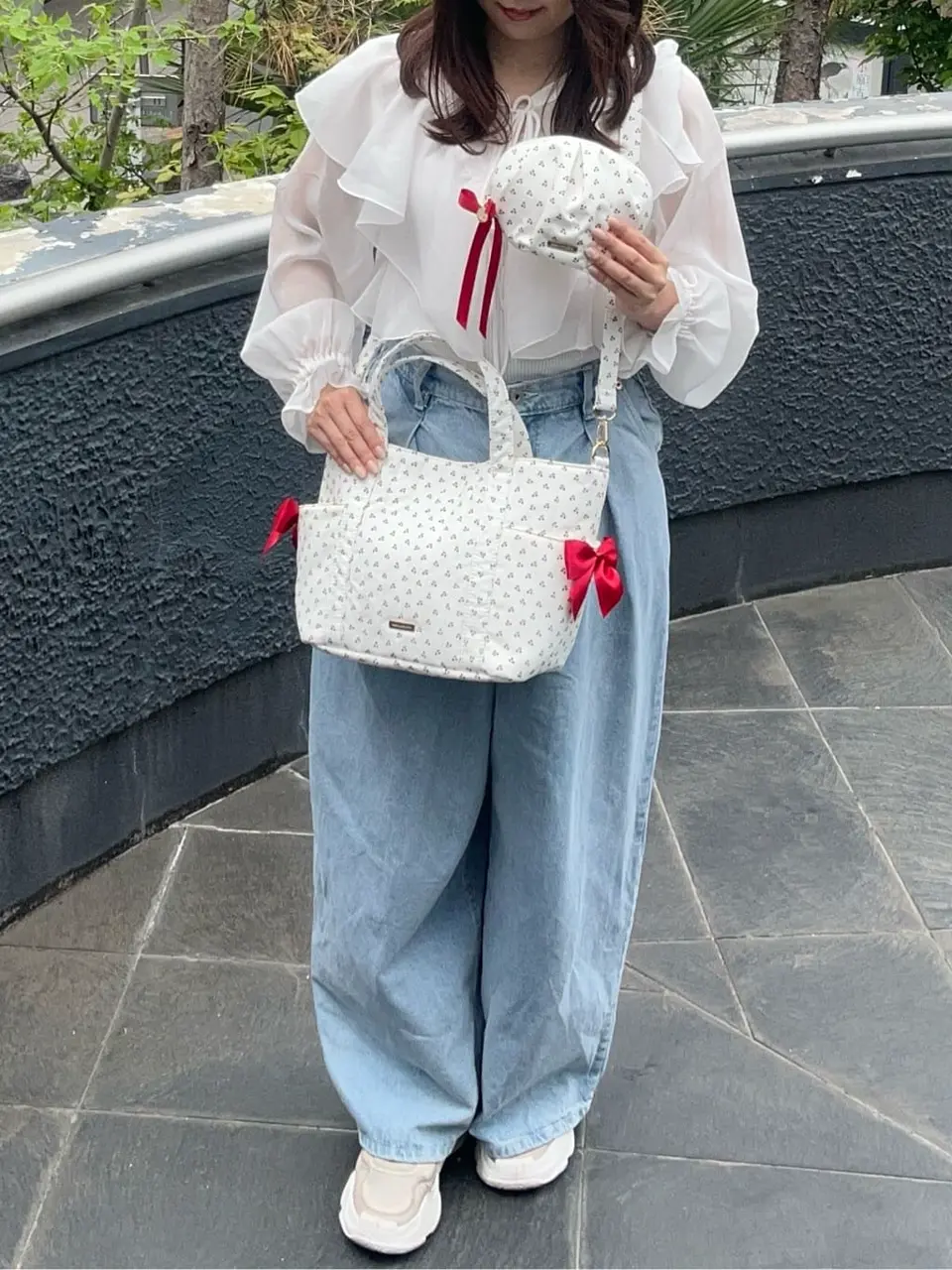 チェリープリントポーチ/Maison de FLEUR（メゾン ド フルール）の