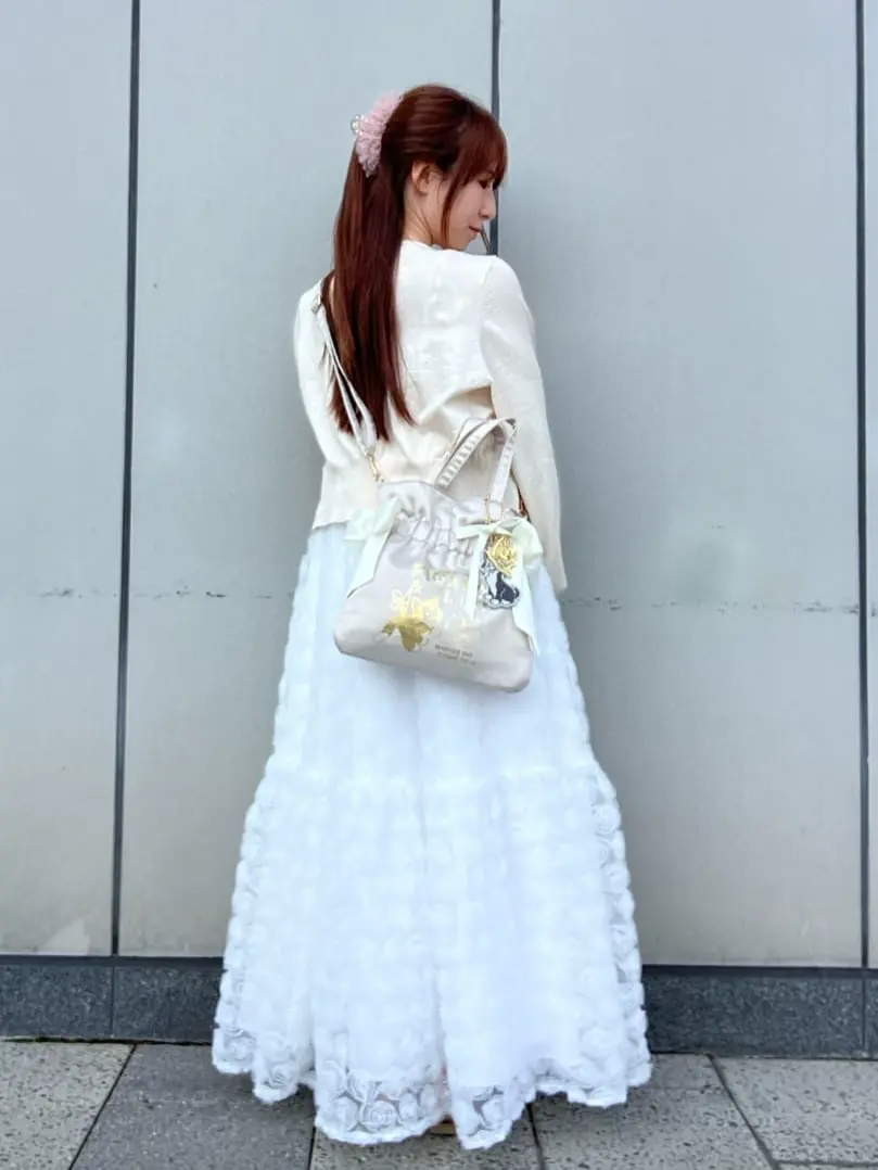 Areeam 3Dフラワーチュールキャミワンピワース(ホワイト) Areeam（アリーム） ワンピース 3Dフラワーチュールキャミワンピース