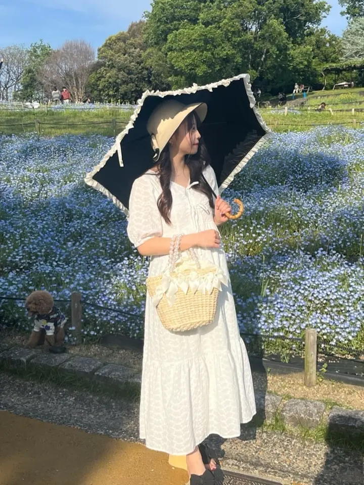 Maison de FLEUR パールハンドルメイズリボンカゴバッグ　アイボリー パールハンドルメイズリボンカゴバッグ / Maison de FLEUR