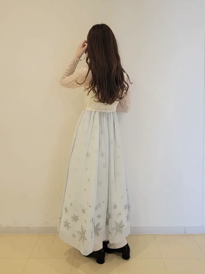 アナと雪の女王/エルサ/スノーフレークジャガードキャミワンピース