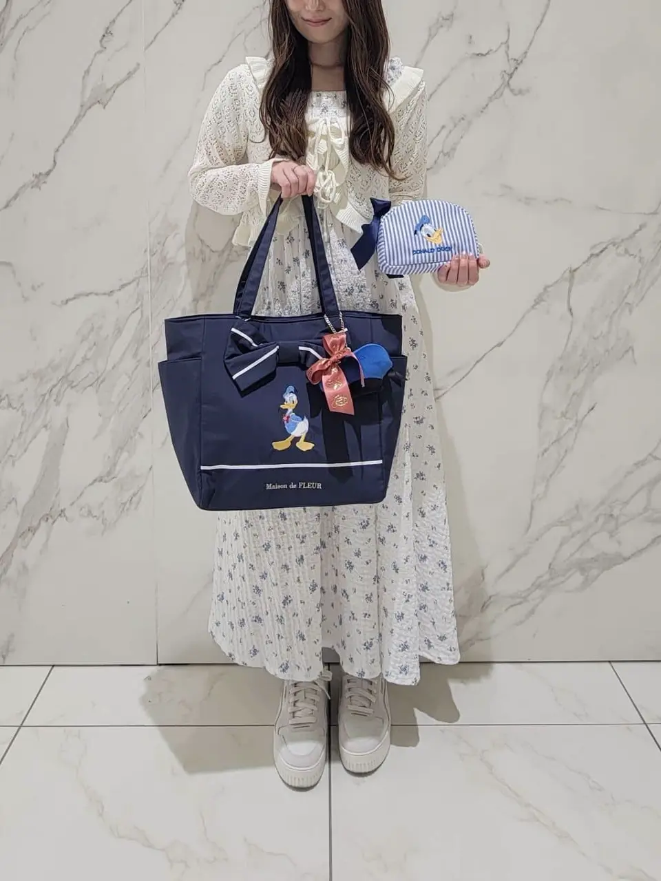 Donald Duck/サイドポケットトートバッグ/Maison de FLEUR（メゾン ド