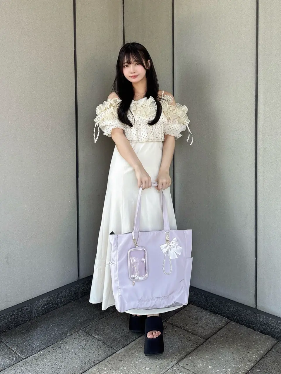 EC限定ビジューリボンパールストラップ/Maison de FLEUR（メゾン ド