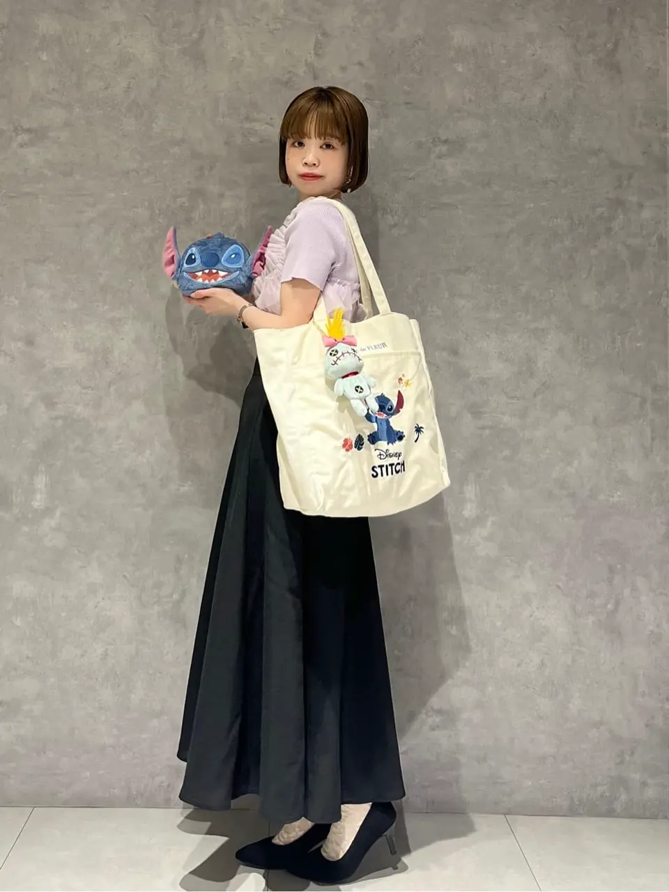 スティッチ/ラウンドポーチ/Maison de FLEUR（メゾン ド フルール）の