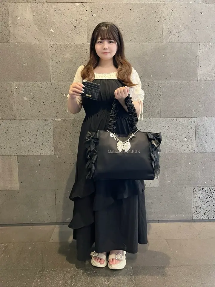 リボンギャザーハンドルトートバッグ/Maison de FLEUR（メゾン ド