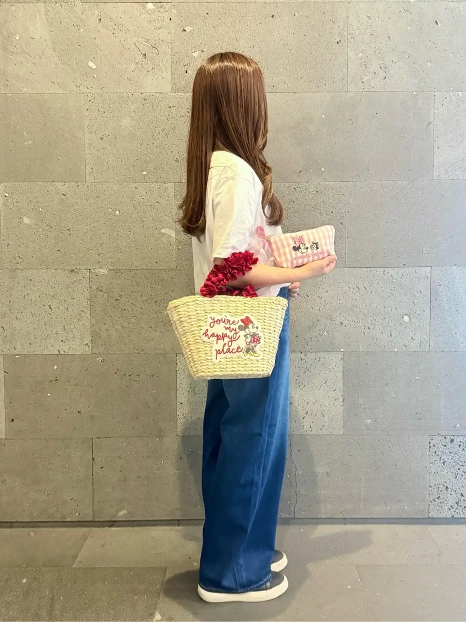 Minnie Mouse/フリルハンドルカゴバッグ/Maison de FLEUR（メゾン ド