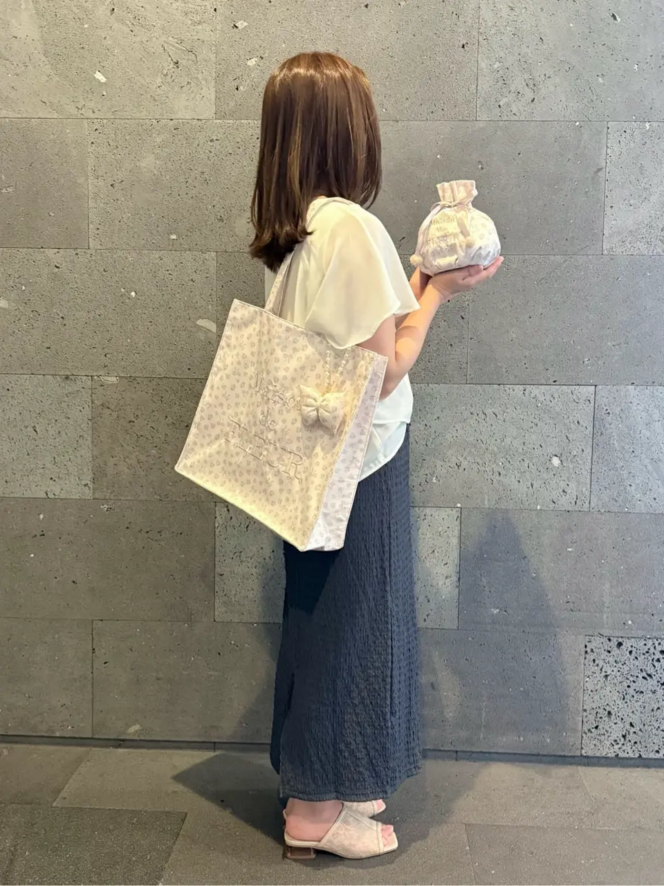 ≪USED≫リボンレオパードスクエアトートバッグ/Maison de FLEUR