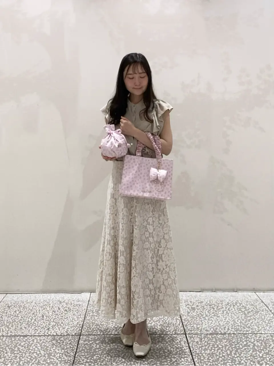 リボンレオパードギャザーハンドルスクエアトート/Maison de FLEUR