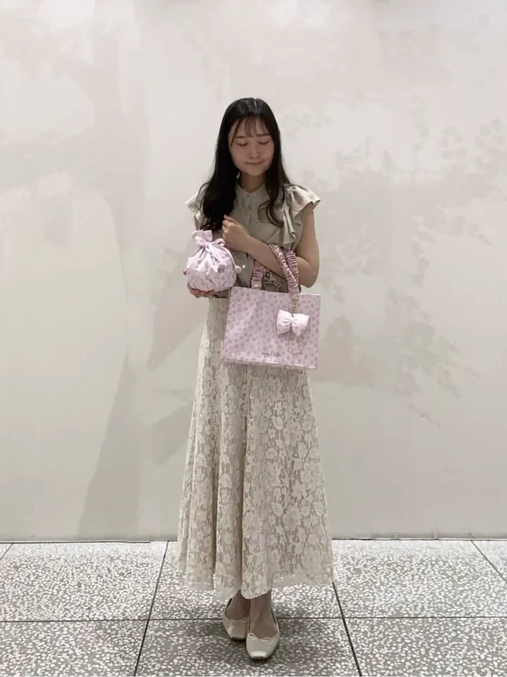 リボンレオパード巾着ポーチ/Maison de FLEUR（メゾン ド フルール）の