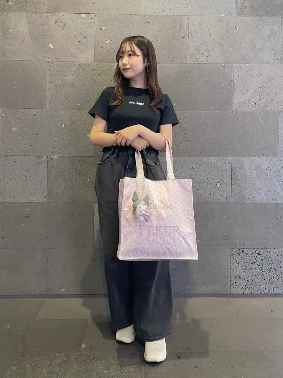 リボンレオパードスクエアトートバッグ/Maison de FLEUR（メゾン ド