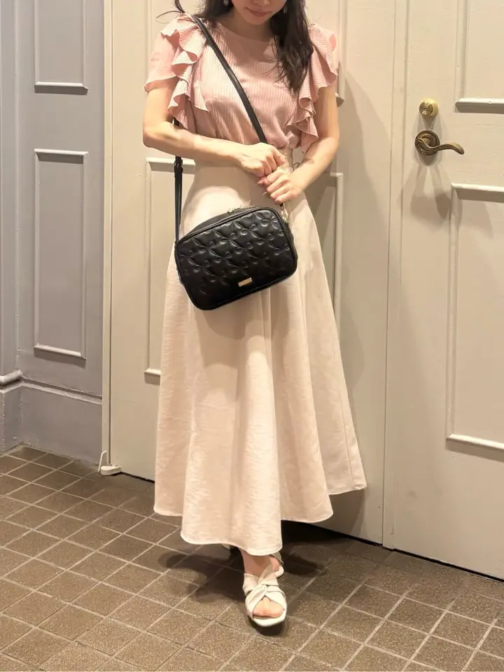 ジョリーフルール 3roomスクエアバッグ・M リボンキルティングスクエアポシェット/Maison de FLEUR（メゾン ド