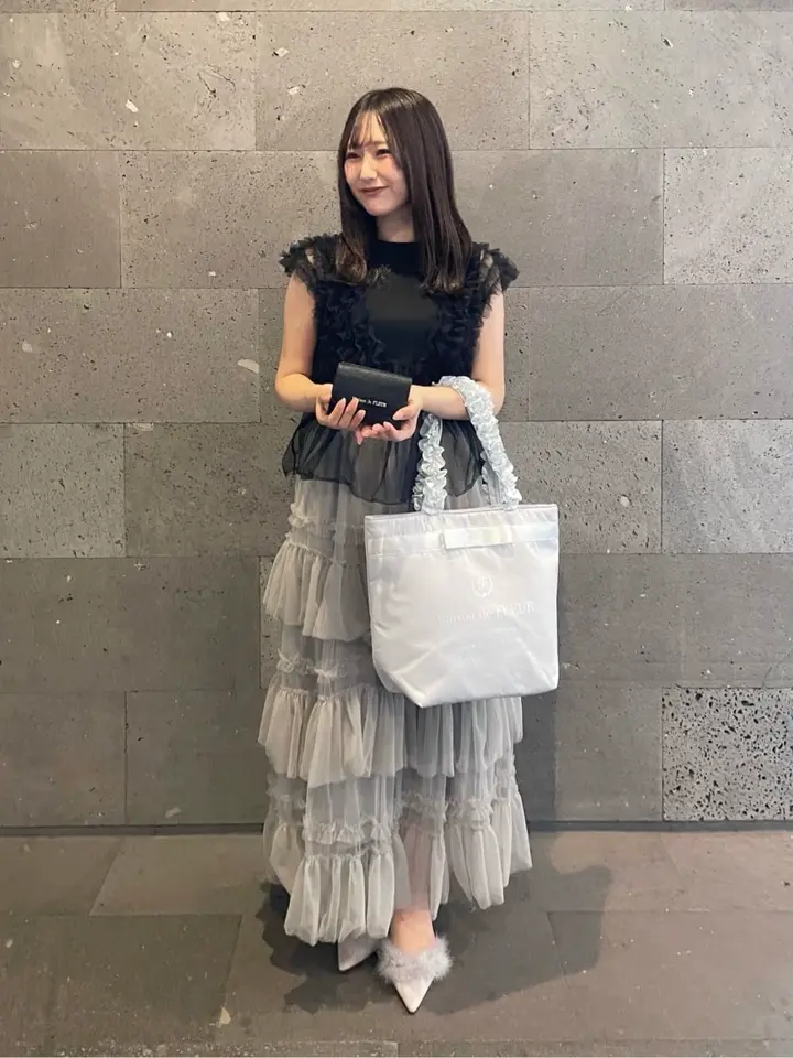 ブランドロゴフリルハンドルトートMバッグ/Maison de FLEUR（メゾン ド