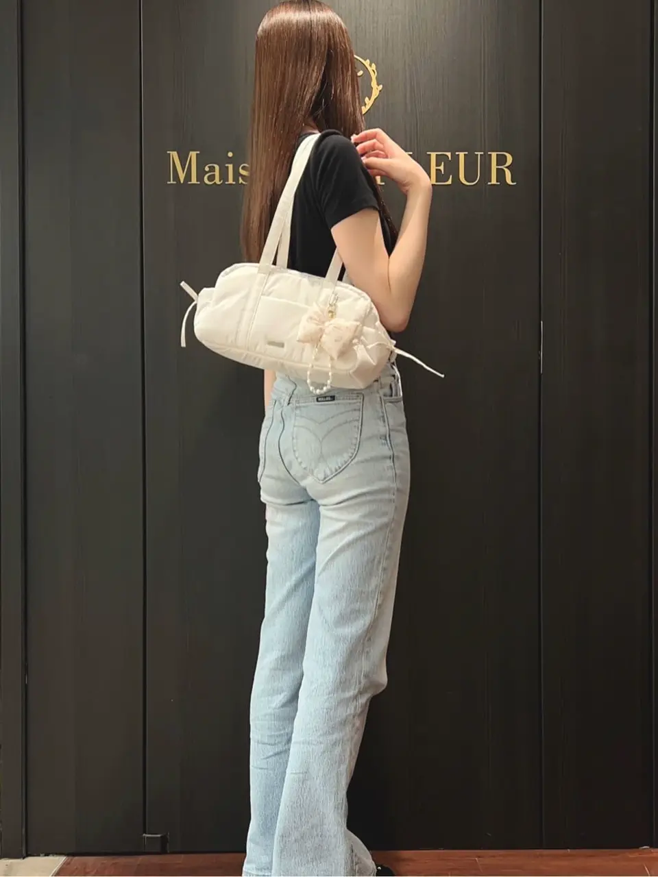 サイドリボンパファーボストンバッグ/Maison de FLEUR（メゾン ド