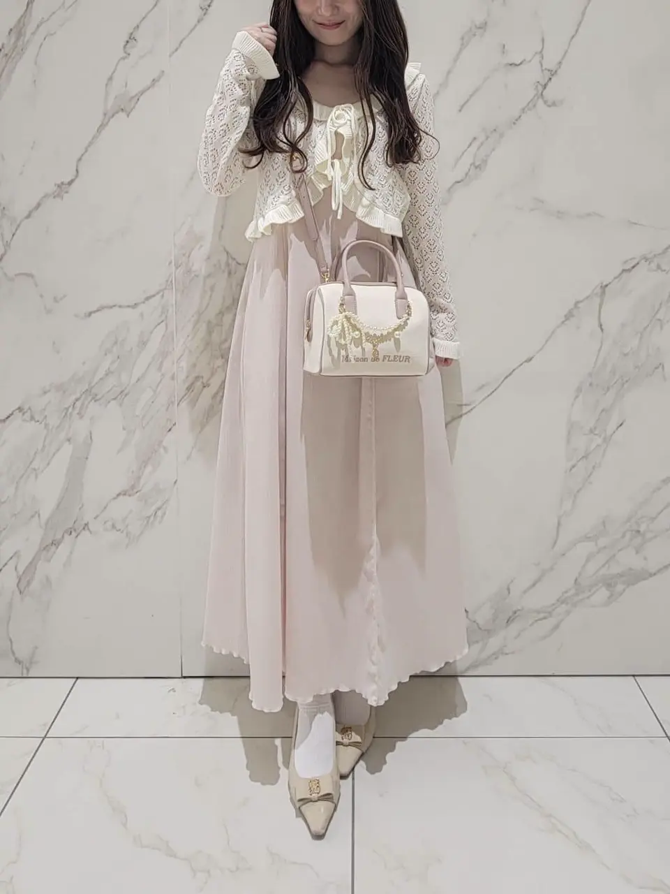 チャーム付きキャンバスボストンバッグ/Maison de FLEUR（メゾン ド