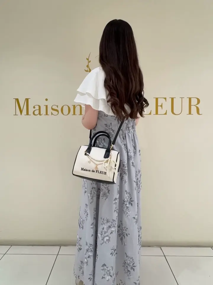 チャーム付きキャンバスボストンバッグ/Maison de FLEUR（メゾン ド