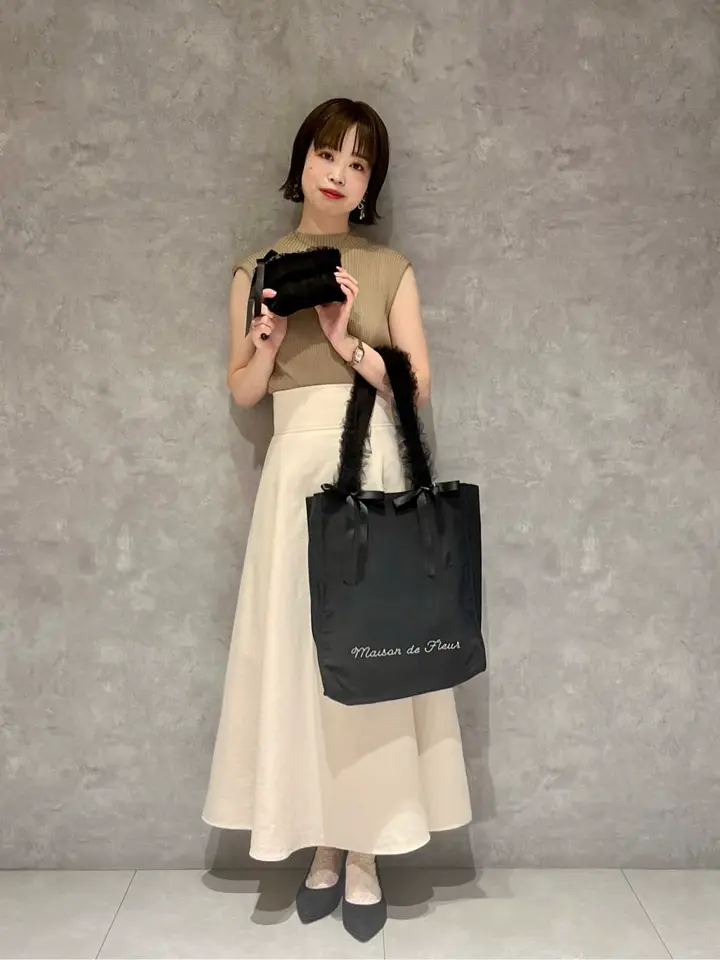 チュールハンドルスクエアトートバッグ/Maison de FLEUR（メゾン ド