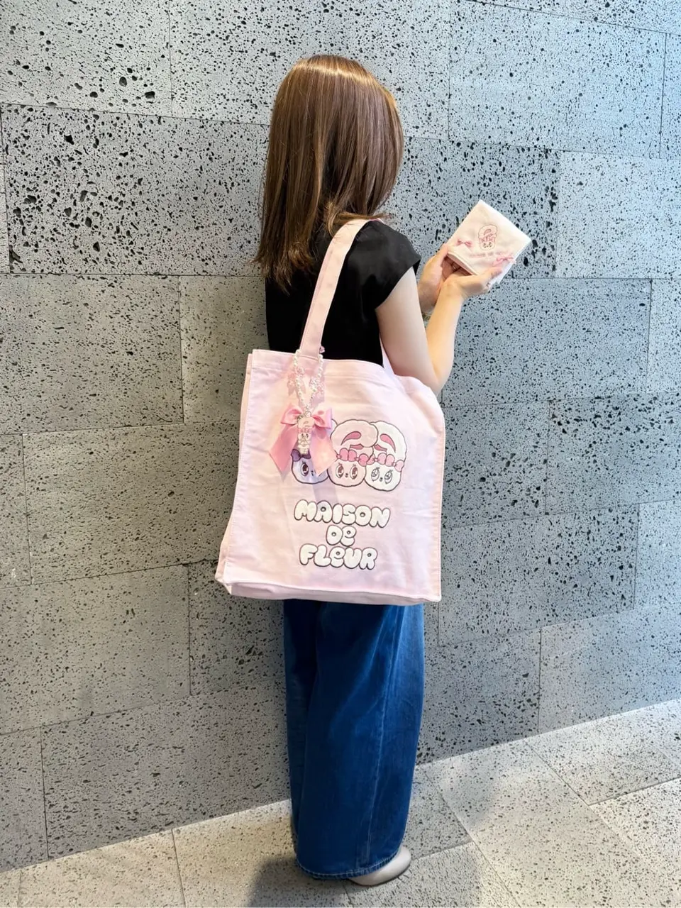 メゾンドフルール エスターバニー スクエアトートバッグ ピンク Esther Bunny スクエアトートバッグ/Maison de FLEUR（メゾン ド