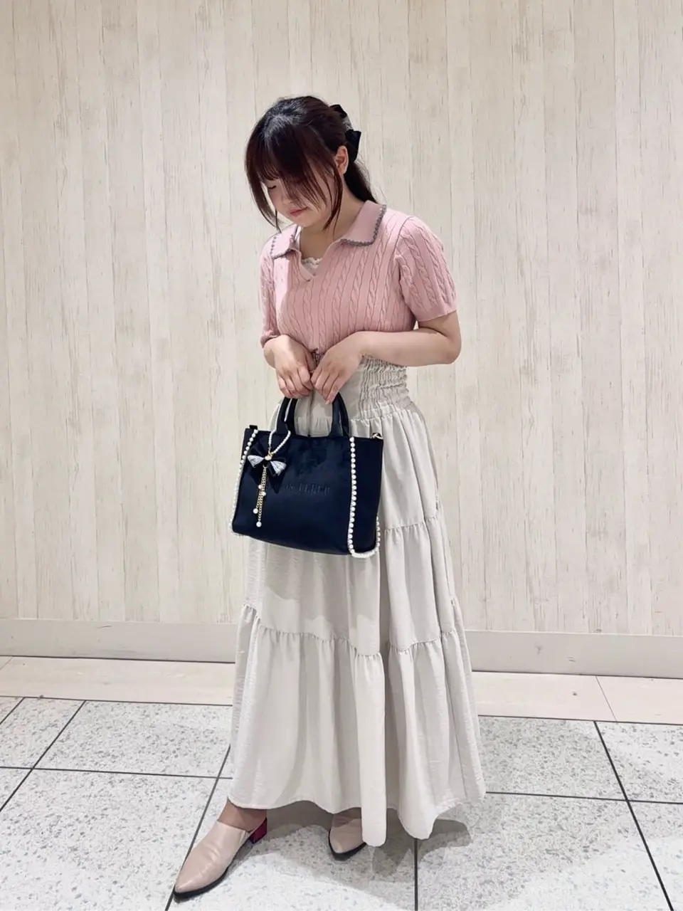 ベロア2Wayスクエアトートバッグ/Maison de FLEUR（メゾン ド フルール