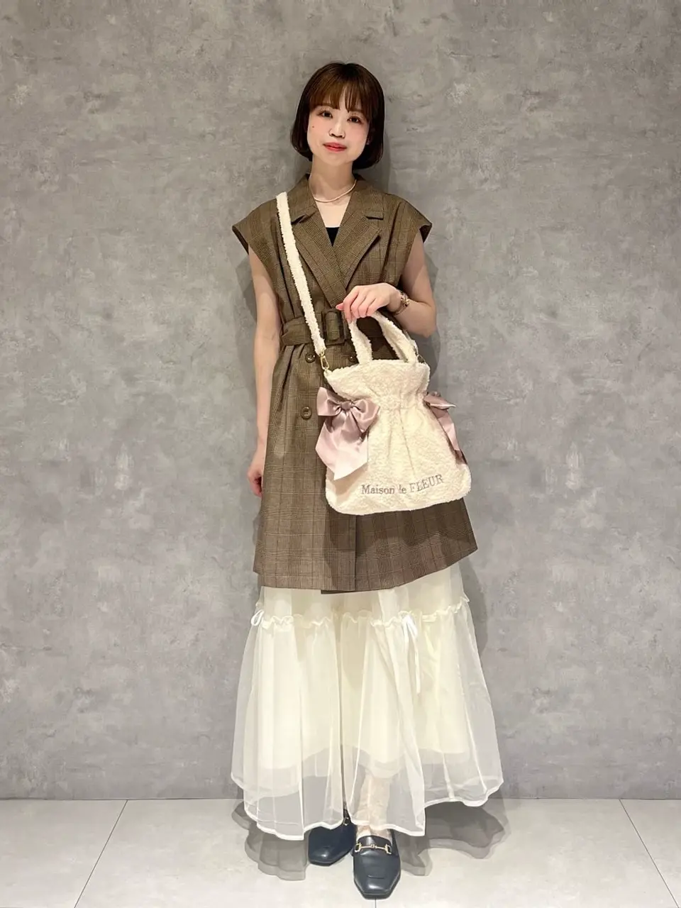 ボアダブルリボン2Wayトートバッグ/Maison de FLEUR（メゾン ド