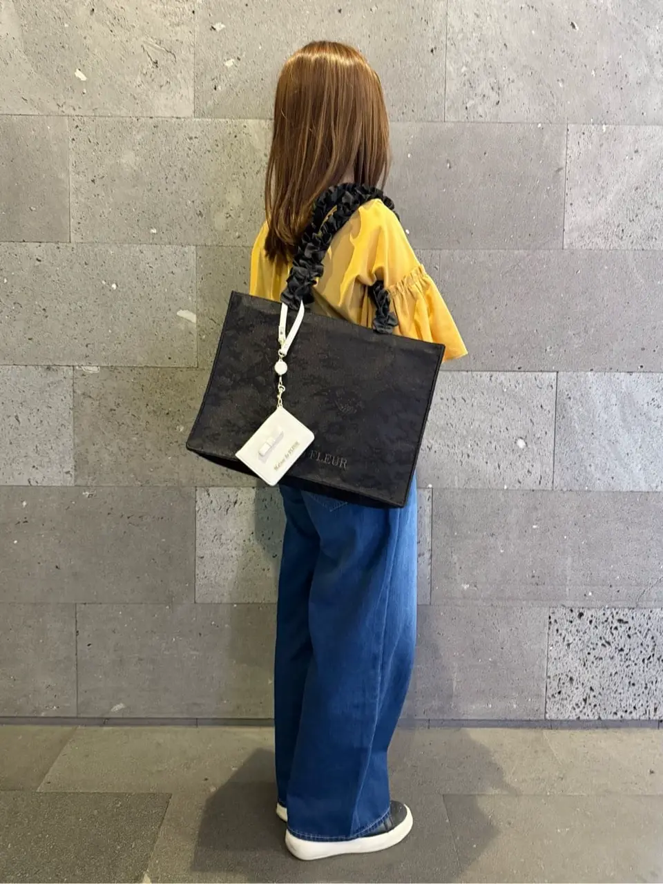 レースフリルハンドルスクエアトートMバッグ/Maison de FLEUR（メゾン