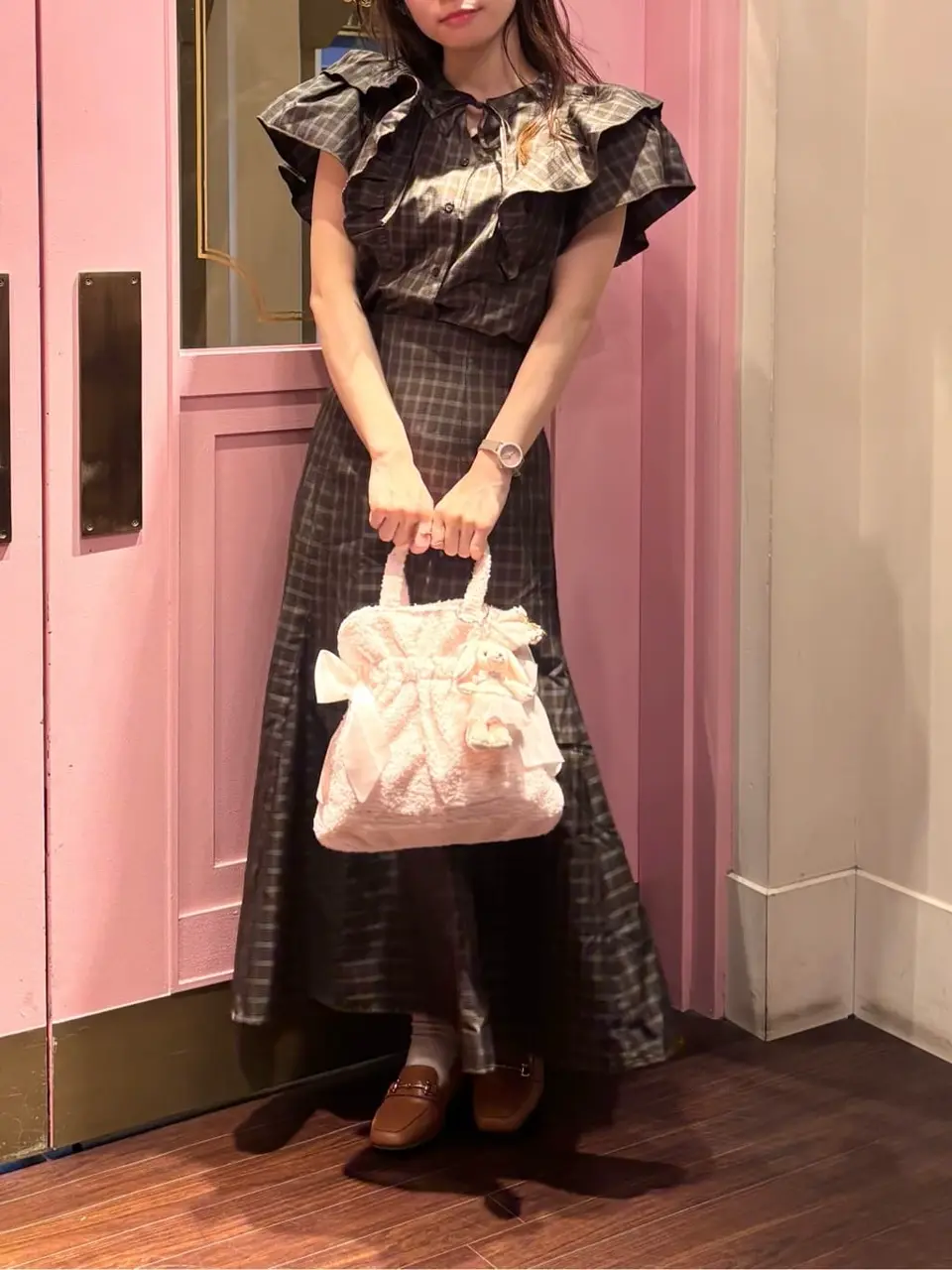 ボアダブルリボン2Wayトートバッグ/Maison de FLEUR（メゾン ド