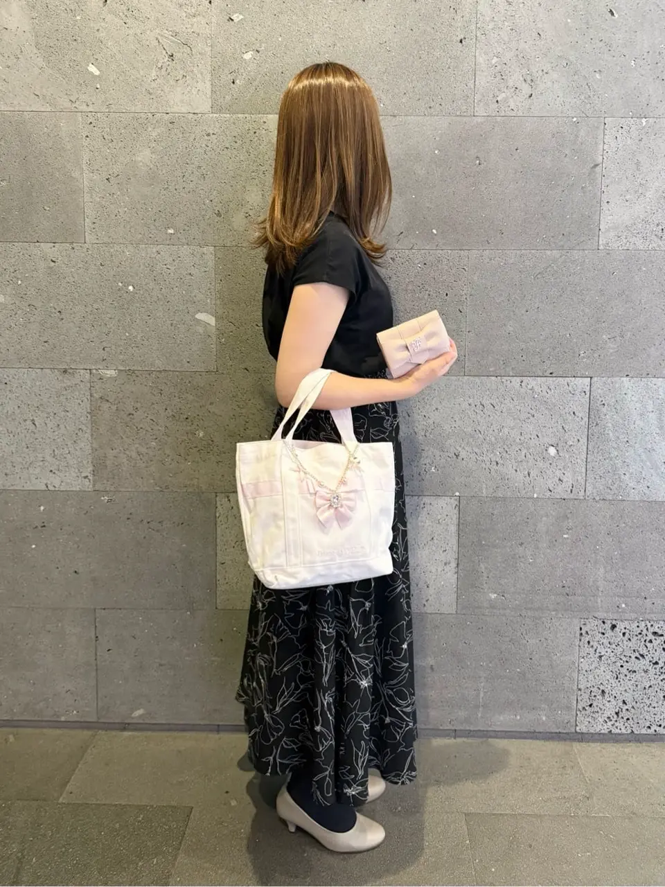 ピンクマニアマルチポケット帆布トートSバッグ/Maison de FLEUR