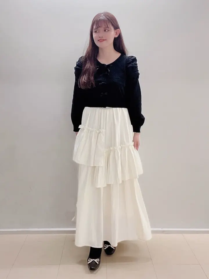 リボンビジューニットブーツ/Maison de FLEUR（メゾン ド フルール）の