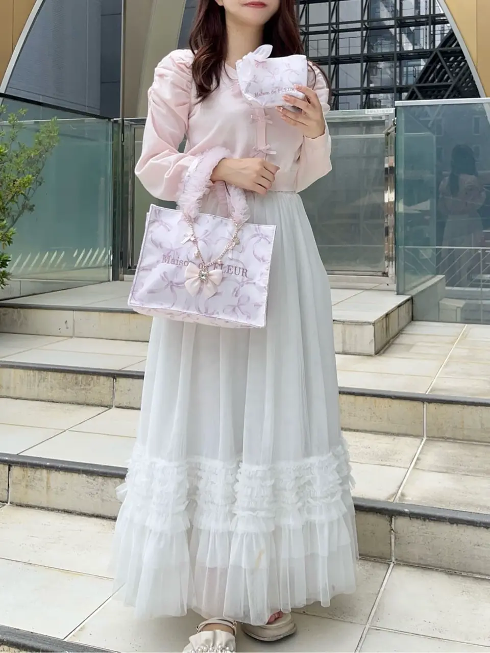 Maison de FLEUR Petit Robe canone ニット④ Maison de FLEUR Petit Robe canone ニット④ ローズニット