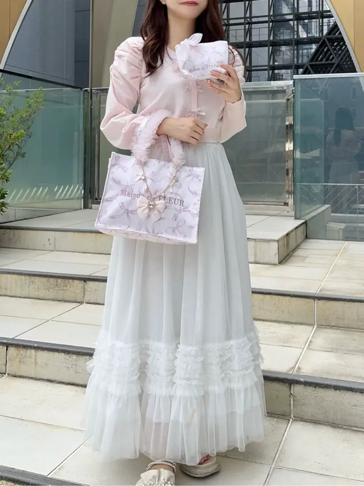 ローズニットカーディガン/Maison de FLEUR Petite Robe（メゾンド