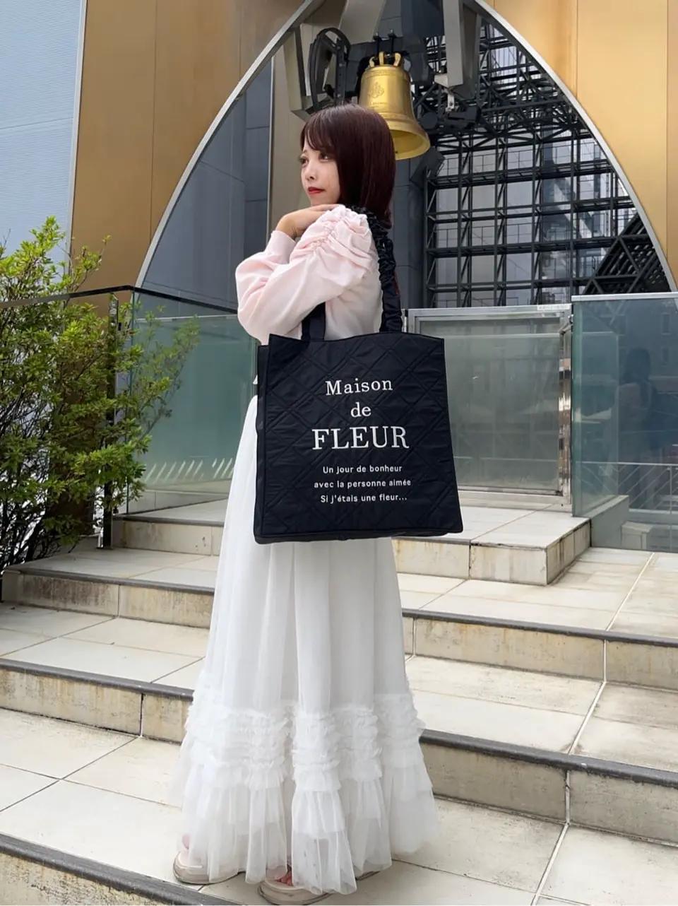 ローズニットカーディガン/Maison de FLEUR Petite Robe（メゾンド