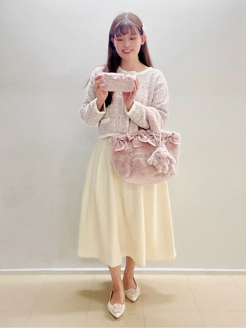 ツイードニットカーディガン/Maison de FLEUR Petite Robe（メゾンド