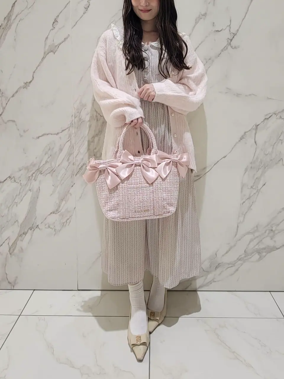 ピンクマニアボリュームリボン2WayトートMバッグ/Maison de FLEUR