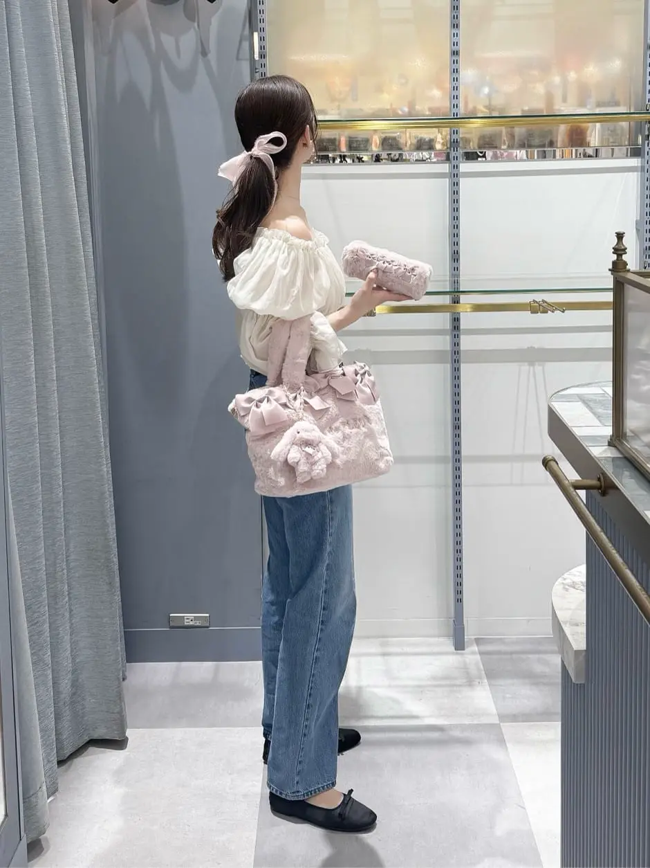 ピンクマニア2Wayファーリボンバッグ/Maison de FLEUR（メゾン ド