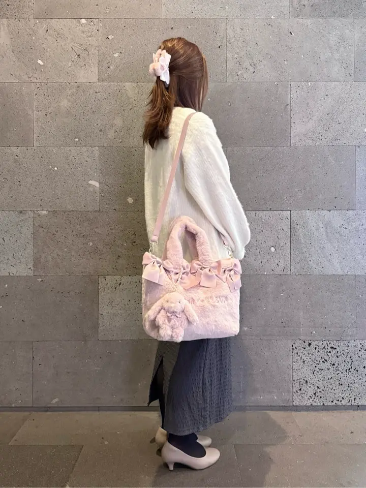 ピンクマニア2Wayファーリボンバッグ/Maison de FLEUR（メゾン ド
