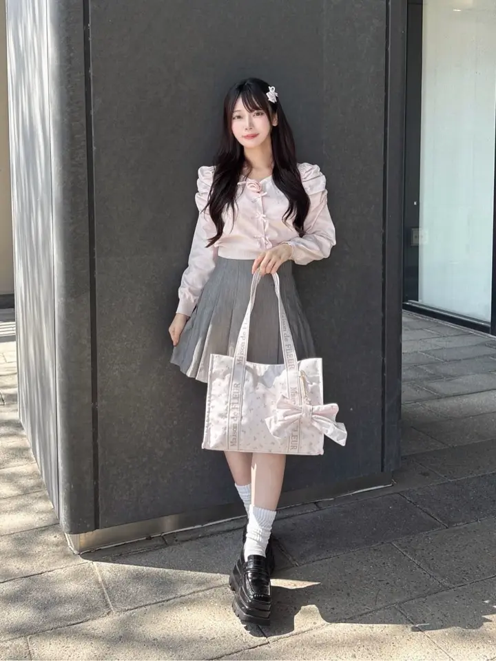 ピンクマニアグログランリボンパールクリップ/Maison de FLEUR（メゾン