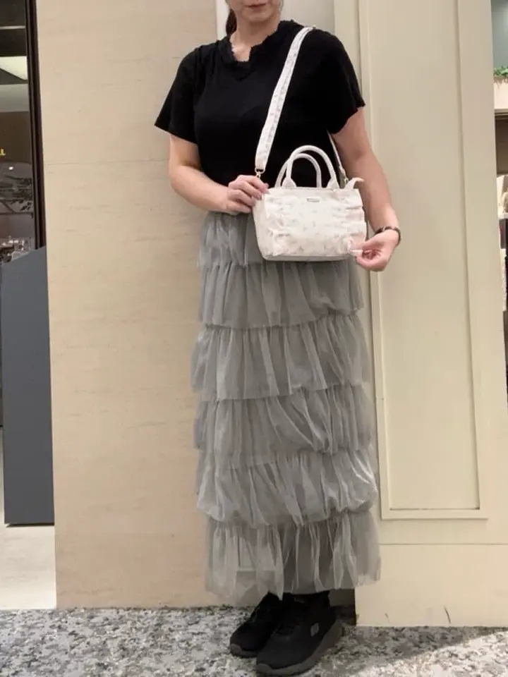 ピンクマニアフラワープリントフリル2Wayトート/Maison de FLEUR