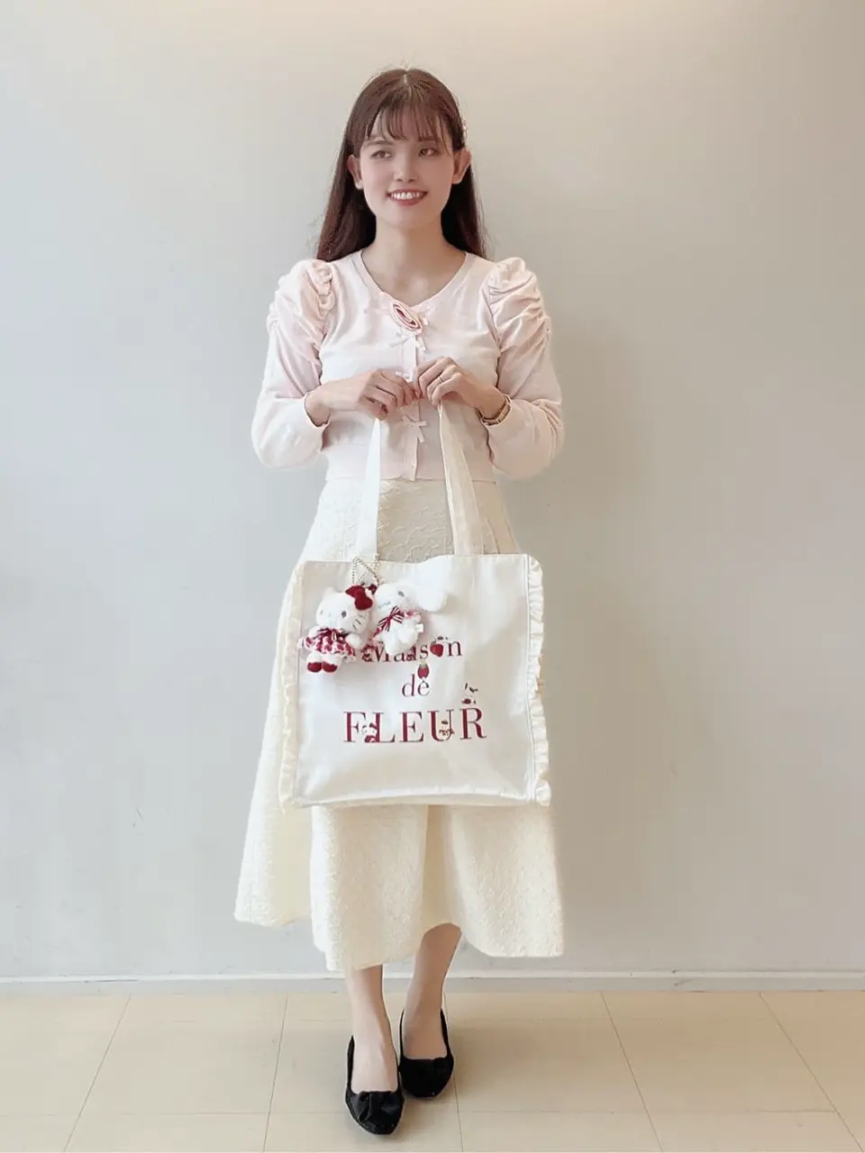 いちご新聞 フリルトートバッグ/Maison de FLEUR（メゾン ド フルール