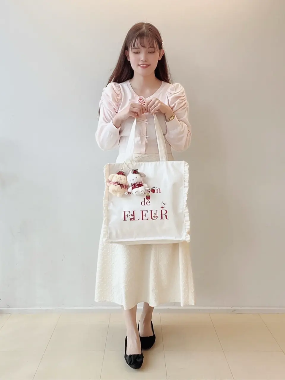 いちご新聞 フリルトートバッグ/Maison de FLEUR（メゾン ド フルール