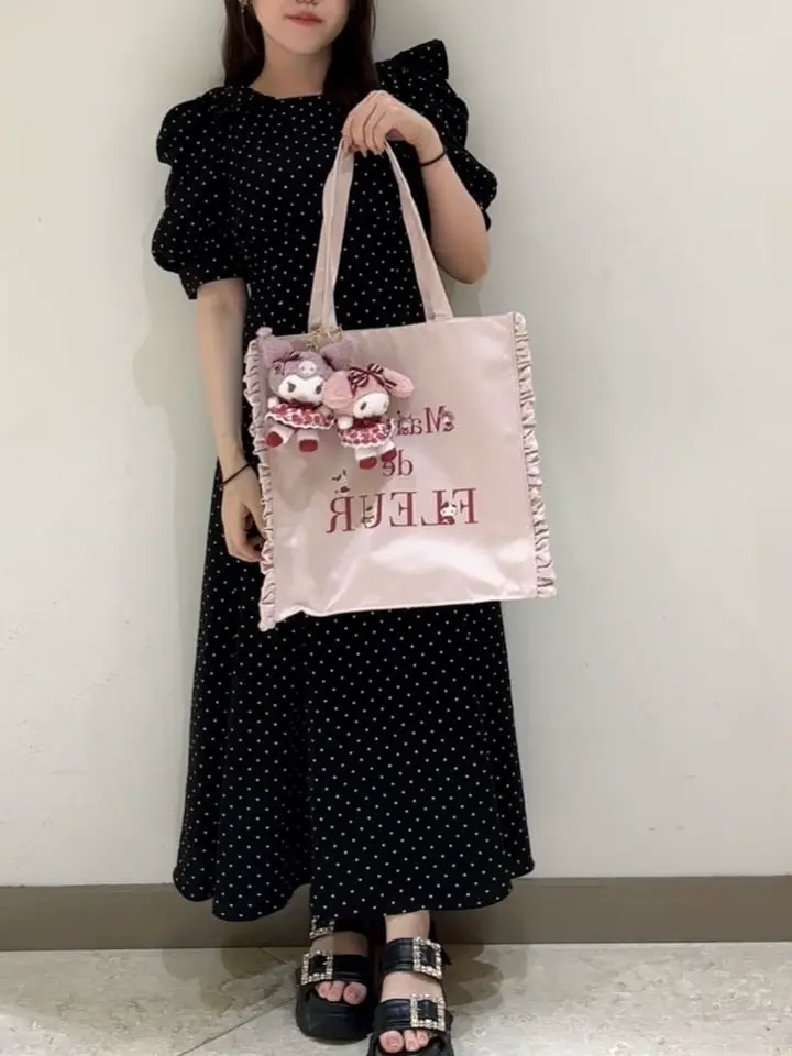 いちご新聞 フリルトートバッグ/Maison de FLEUR（メゾン ド フルール