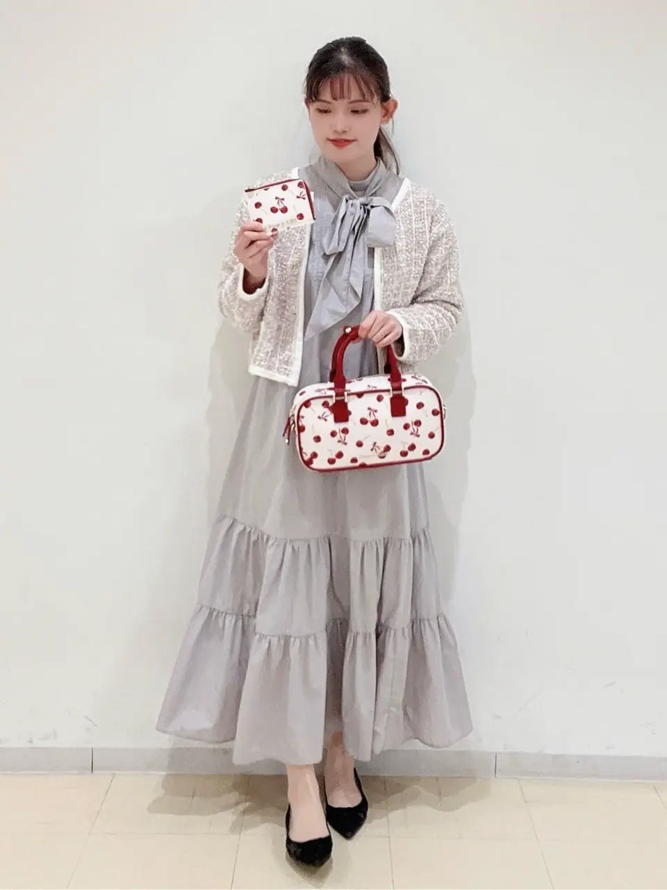 チェリー柄フラグメントケース/Maison de FLEUR（メゾン ド フルール