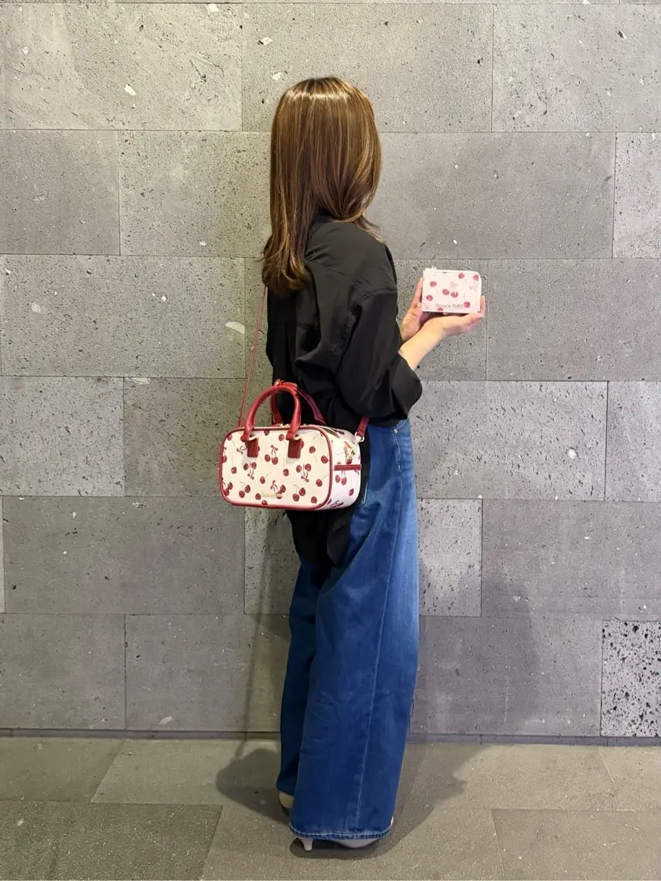 チェリー柄ボストンバッグ/Maison de FLEUR（メゾン ド フルール）の