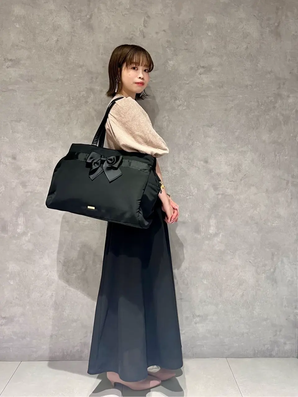 グログランリボン3ルームトートバッグ/Maison de FLEUR（メゾン ド