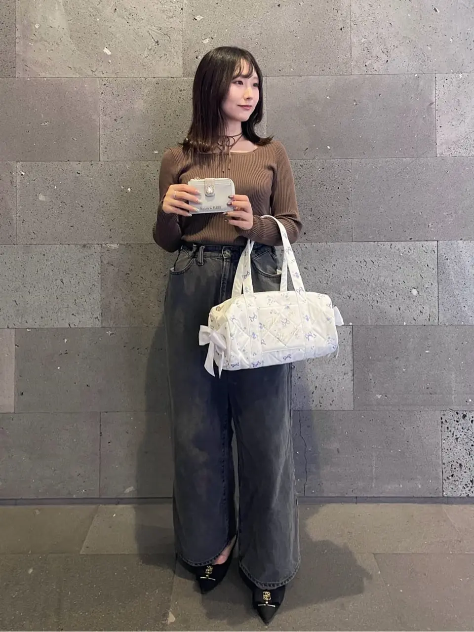 フラワーリボンプリント2Wayボストンバッグ/Maison de FLEUR（メゾン