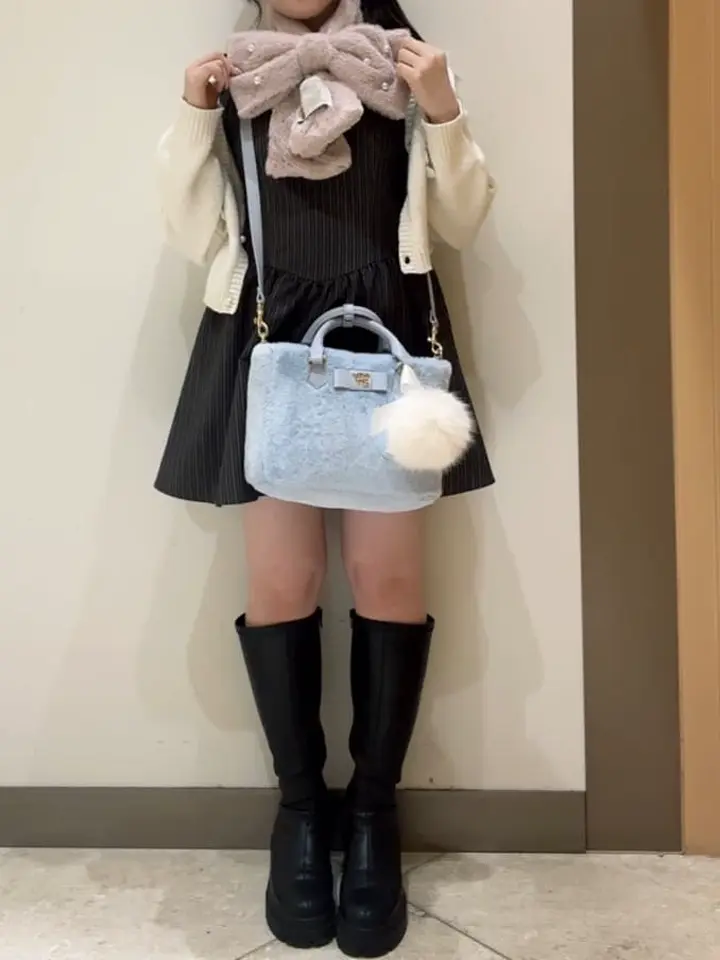 限定カラーあり】フェイクファー中仕切りバッグ/Maison de FLEUR