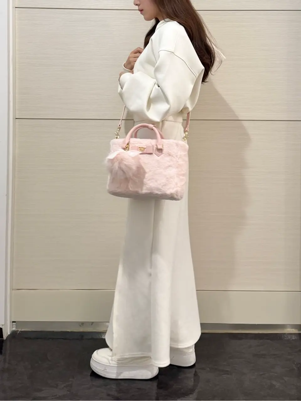 限定カラーあり】フェイクファー中仕切りバッグ/Maison de FLEUR