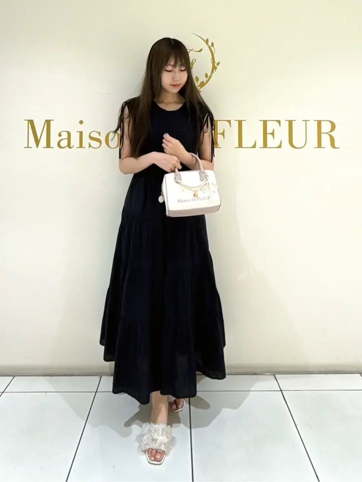 チャーム付きキャンバスボストンバッグ/Maison de FLEUR（メゾン ド