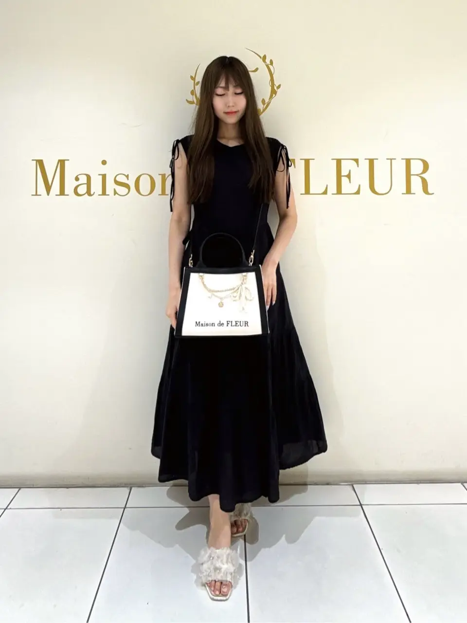 チャーム付きスクエア2Wayバッグ/Maison de FLEUR（メゾン ド フルール