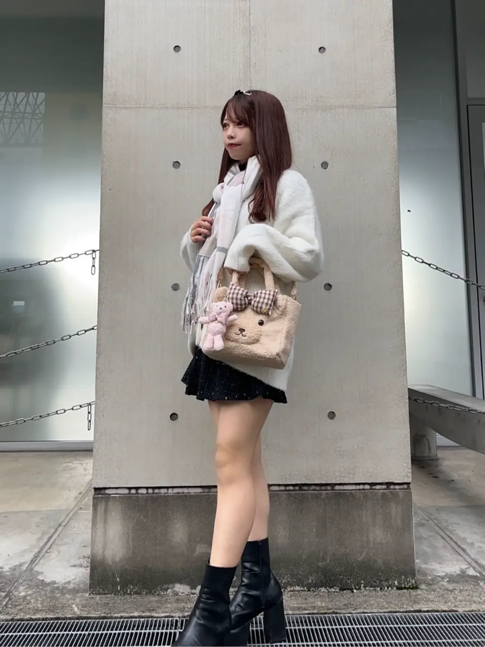 フェザーヤーンカーディガン/Maison de FLEUR Petite Robe（メゾンド