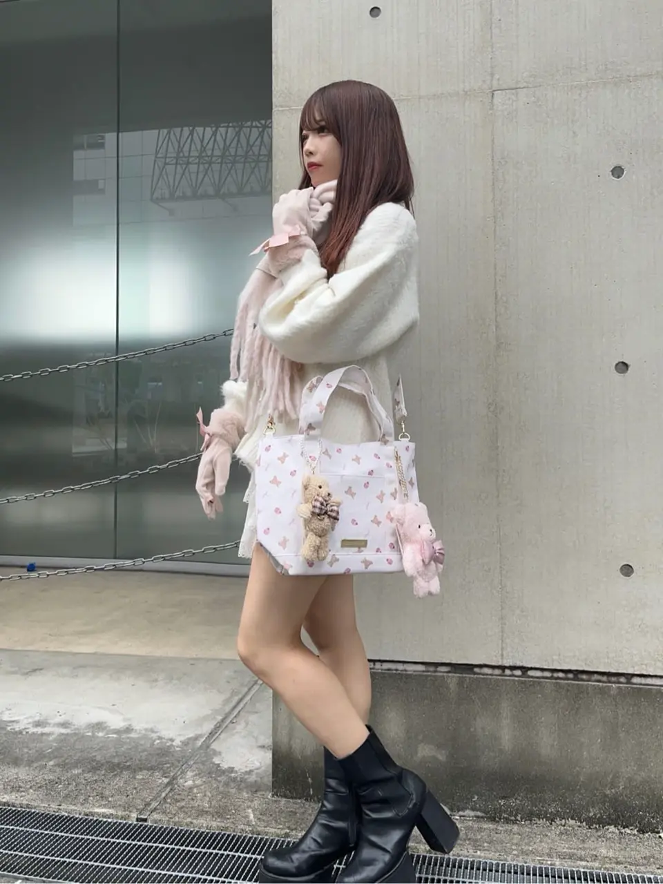 フェザーヤーンカーディガン/Maison de FLEUR Petite Robe（メゾンド