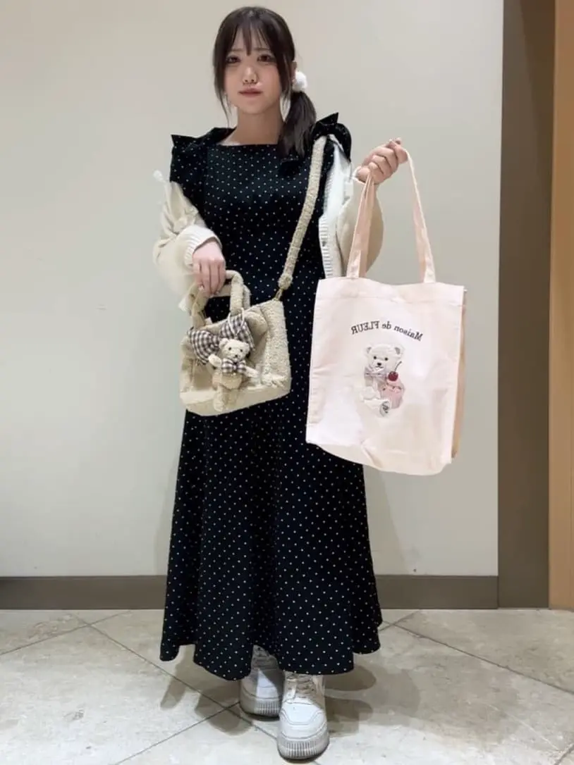 リボンベアショルダートートバッグ/Maison de FLEUR（メゾン ド