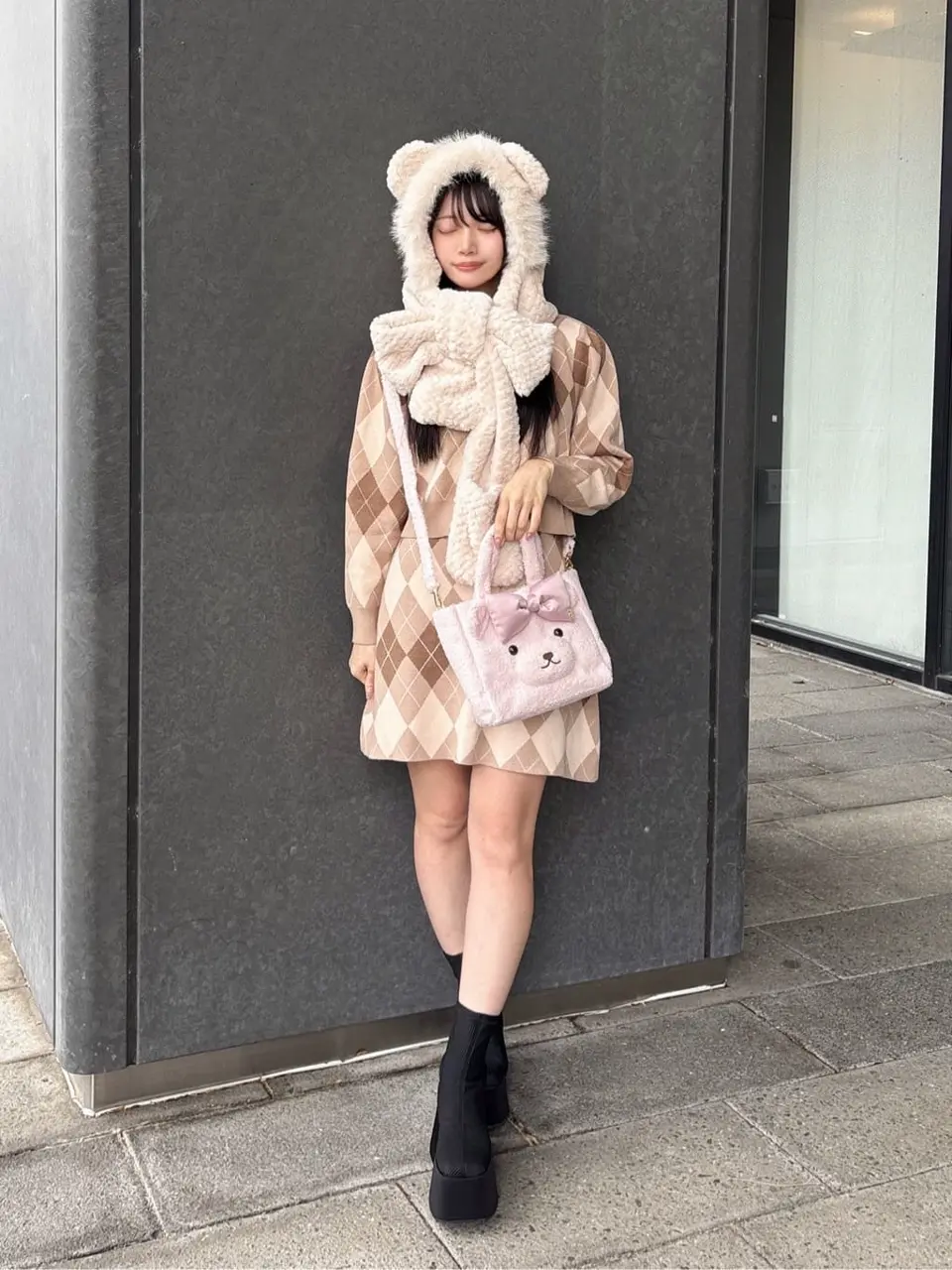 リボンベアショルダートートバッグ/Maison de FLEUR（メゾン ド